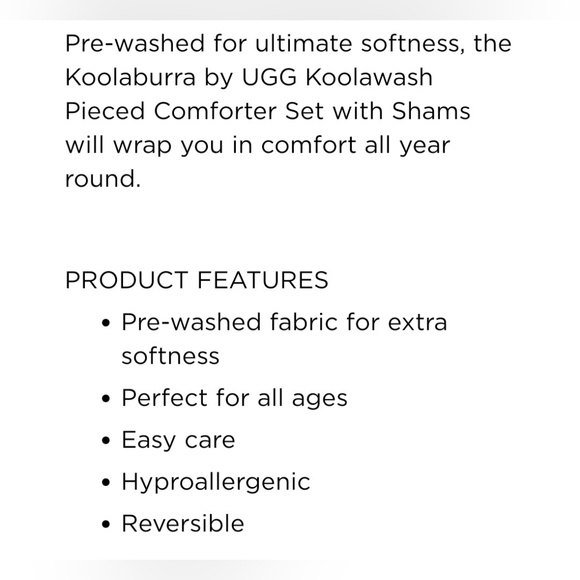 UGG Bedding Nwt Koolaburra By Ugg Comforter Set Poshmark